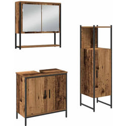 Vidaxl - Ensemble De Mobilier De Salle De Bain Avec Porte 3 Pcs Marron