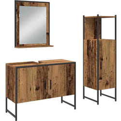 Vidaxl - Ensemble De Mobilier De Salle De Bain Avec Porte 3 Pcs Marron