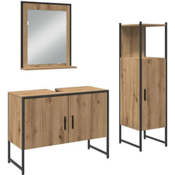 Ensemble de mobilier de salle de bain avec porte 3 pcs Marron vidaXL