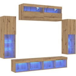 Vidaxl - Armoires Murales tv avec Éclairage led 2 pcs Chêne Artisanal 80x30x30 cm
