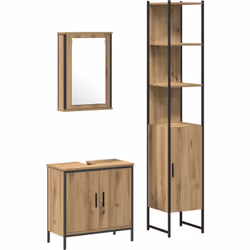 Cet ensemble de meubles de salle de bain en 3 pièces a un look moderne tout en étant super pratique, parfait pour n'importe q ...