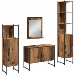 Vidaxl - Ensemble De Mobilier De Salle De Bain Avec Porte 4 Pcs Marron