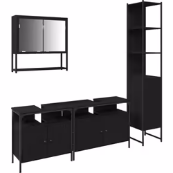 Ce meuble lavabo de salle de bain vidaXL avec évier intégré en chêne noir combine style moderne et praticité, c'est un super ...