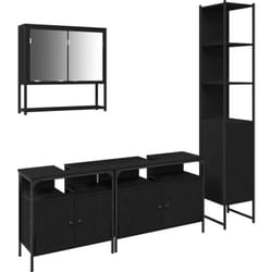 Vidaxl - Set de meubles de salle de bain en 4 pièces - chêne noir, en bois d'ingénierie