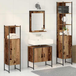 Vidaxl - Ensemble De Mobilier De Salle De Bain Avec Porte 4 Pcs Marron