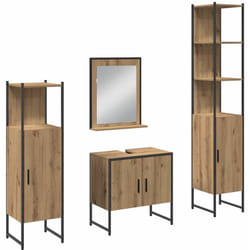 Ensemble De Mobilier De Salle De Bain Avec Porte 4 Pcs Marron Vidaxl