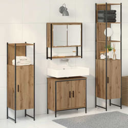Vidaxl - Ensemble De Mobilier De Salle De Bain Avec Porte 4 Pcs Marron