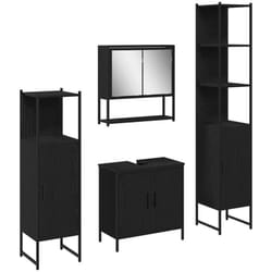 Vidaxl - Ensemble De Mobilier De Salle De Bain Avec Stockage 4 Pcs Noir