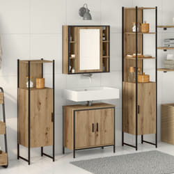 Set de meubles de salle de bain 4 pièces en chêne artisan en bois d'ingénierie vidaXL