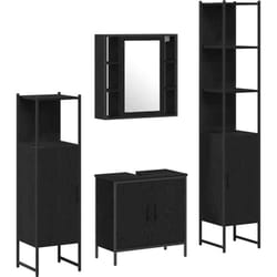 Vidaxl - Ensemble De Mobilier De Salle De Bain Avec Étagère 4 Pcs Noir