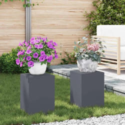 vidaXL Supports pour plantes 2 pcs Anthracite 24 x 24 x 35 cm Acier