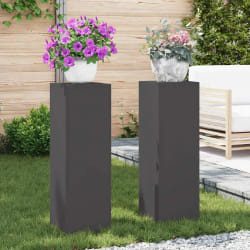 vidaXL Supports pour plantes 2 pcs Noir 24 x 24 x 75 cm Acier