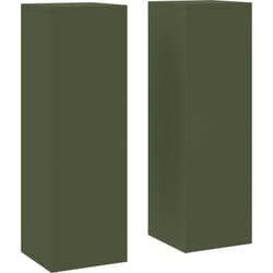 Vidaxl - Supports de Plantes d'Extérieur Pilier 2 pcs Vert Olive 24x24x75 cm Acier