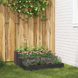 vidaXL Jardinier 3 étagères Acier noir