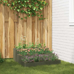vidaXL Jardinière de jardin 3 niveaux 90x90x35 cm - Olive acier