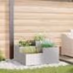 Jardinière vidaXL 80x80x48 cm en acier inoxydable