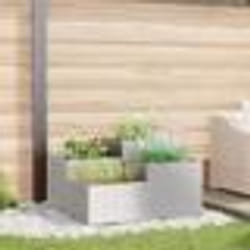 Jardinière vidaXL 80x80x48 cm en acier inoxydable