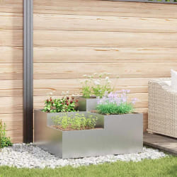 Jardinière vidaXL 100x100x48 cm en acier galvanisé