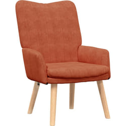 Vidaxl - fauteuil relaxant rouge orange en velours côtelé