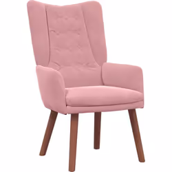 Ce fauteuil en velours tendance est un super ajout à votre espace de vie. Il mélange confort et look moderne avec une belle c ...