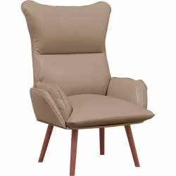 Ce fauteuil, avec son beau cuir synthétique cappuccino, n'est pas juste pour le style ; il est super confortable et t'invite  ...