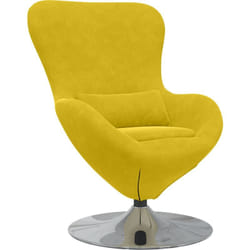 Vidaxl - Fauteuil œuf en velours jaune