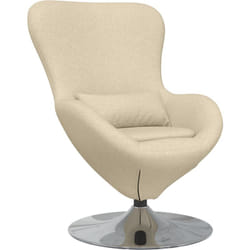 Vidaxl - Fauteuil œuf en tissu crème