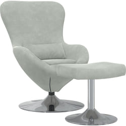 Vidaxl - Fauteuil œuf avec pouf en velours gris clair