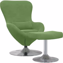 Ce fauteuil ergonomique vert clair avec pouffe est fait pour ceux qui veulent du style et du confort. Le siège en velours dou ...