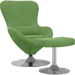Vidaxl - Fauteuil œuf avec repose-pieds en velours vert clair