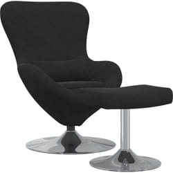 Vidaxl - Fauteuil œuf avec repose-pieds en velours noir
