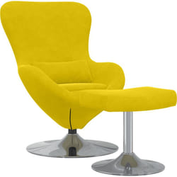 Vidaxl - Fauteuil Œuf avec repose-pieds en velours jaune