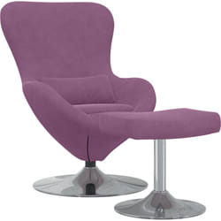 Vidaxl - Fauteuil œuf avec repose-pieds en velours pourpre