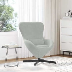 vidaXL Chaise Oeuf en Velours Gris Clair de Fauteuil Ergonomique avec Accoudoirs Courbés pour le Salon et Espace Détente 42002756