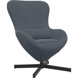 Vidaxl - Fauteuil œuf en velours gris foncé