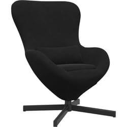 Vidaxl - Fauteuil Œuf en Velours Noir