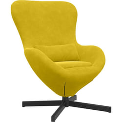 Vidaxl - Fauteuil Œuf en Velours Jaune