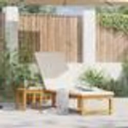vidaXL Chaise longue avec table en bois massif d'acacia