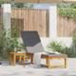 vidaXL Chaise longue avec coussins gris clair en bois massif d'acacia