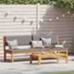 vidaXL Chaise longue 3 en 1 avec coussins gris clair en bois d'acacia