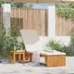 vidaXL Chaise longue avec coussin 200x55x30 cm en bois d'acacia