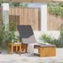 vidaXL Chaise longue avec coussin 200x55x30 cm en bois d'acacia