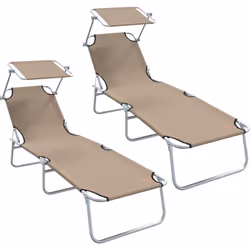Ce set de chaises longues pliantes taupe a un look moderne et est parfait pour se relaxer dehors, que tu veuilles profiter de ...