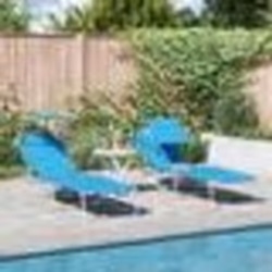 vidaXL Chaises Longues Pliantes 2 pcs avec Auvent Bleu vif Tissu Oxford 600D