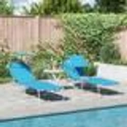 vidaXL Chaises Longues Pliantes 2 pcs avec Auvent Bleu vif Tissu Oxford 600D