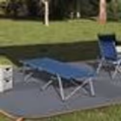 vidaXL Lit de camping pliant Bleu Métal, Tissu Standard Pliable