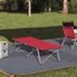 vidaXL Lit de camping pliant Rouge Métal et tissu Standard Pliable