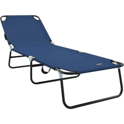 Vidaxl - Chaise Longue Pliante Portable Bleue en Tissu Oxford 600D