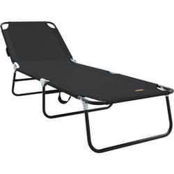 Vidaxl - Transat pliant Portable Noir en tissu Oxford 600D