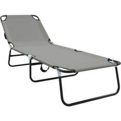 Vidaxl - Transat pliant portable gris en tissu Oxford 600D